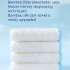 5pcs Of 10 Non-stick Rags, Kitchen Scouring Pads, Bamboo Fiber Brush Dishes, Household Cleaning Wipes, Bamboo Fiber Dishcloths