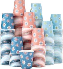 300 Pack 5 oz Paper Cups, Disposable Bathroom Cups, Small Mouthwash Cups, Hot/Cold Beverage Drinking Mini Cup for Party, Picnic, BBQ, Travel (Daisy)