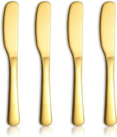 Stainless Steel Butter Knife, Gold Butter Knives, Butter Spreader, Butter Spreader Knife for Kitchen Restaurant Party, Kitchen Gadgets, Set of 4