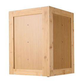 VEVOR Corner Bread Box for Kitchen Counter, Double Layer Large Capacity Bamboo Bread Storage Container, Farmhouse Wooden Breadbox for Homemade Bread