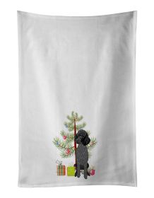 NEW Poodle Standard Black Christmas Kitchen Towel Set of 2 White Dish Towels Decorative Bathroom Hand towel for Hand, Face, Hair, Yoga, Tea, Dishcloth
