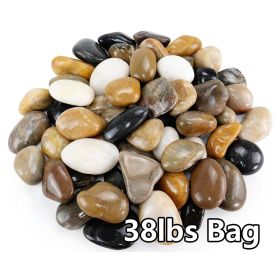 38lbs Mixed Color River Rocks2-3Inch for Plants, Decorative Polished Stones for Garden Landscaping, Planters, Indoor and Outdoor Decor