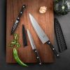 Kitchen Knife 3-Pcs Knife Set With Sheath stainless