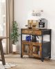 VEVOR Coffee Bar Cabinet, 24 Inch Farmhouse Coffee Bar Cabinet with Storage, Movable Coffee Bar Table with Wheels & Mesh Door