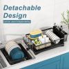 Detachable 2 Tier Dish Drying Rack with Drainboard, Rustproof Metal Dish Rack for Kitchen Countertop